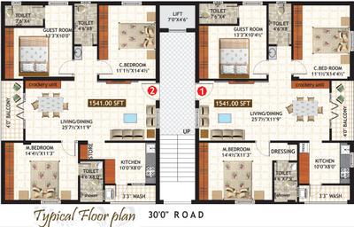 Project Image of 0.0 - 1541.0 Sq.ft 3 BHK Apartment for buy in Good Raghavendra Residency