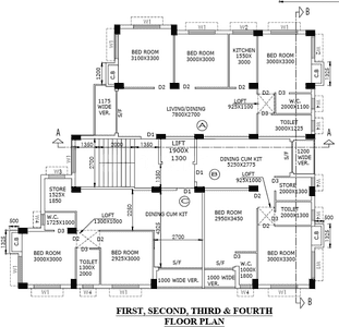 Cornerstone Rajbari Rajbari Cluster Plan from 1st to 4th Floor 1