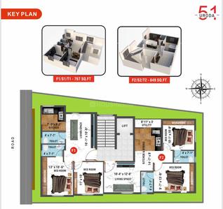 Project Image of 767.0 - 849.0 Sq.ft 2 BHK Apartment for buy in Arusham Uroda 51