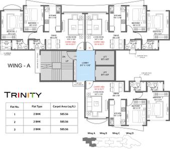 Project Image of 585.56 - 986.41 Sq.ft 2 BHK Apartment for buy in GHP Trinity