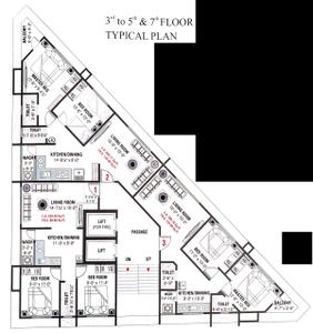Project Image of 541.21 - 660.58 Sq.ft 2 BHK Apartment for buy in Rivanta Square