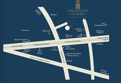 Project Image of 1043.0 - 1290.0 Sq.ft 2 BHK Apartment for buy in Millennium Towers