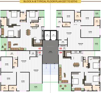 Project Image of 1074.13 - 1099.43 Sq.ft 3 BHK Apartment for buy in Leela Exotica