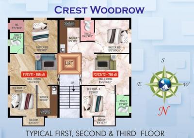 Project Image of 655.0 - 756.0 Sq.ft 2 BHK Apartment for buy in Crest Woodrow