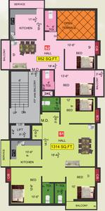 Project Image of 814.0 - 1314.0 Sq.ft 2 BHK Apartment for buy in VGK Aaradhana