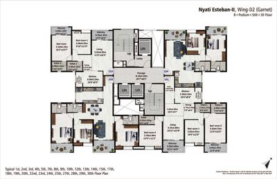 Project Image of 837.0 - 1214.0 Sq.ft 2 BHK Apartment for buy in Nyati Esteban II
