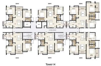 Project Image of 751.22 - 1013.86 Sq.ft 2 BHK Apartment for buy in Mahindra Lakewoods Towers H And I