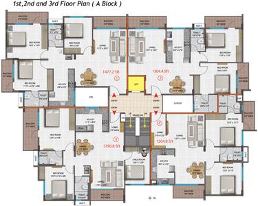 Project Image of 1204.0 - 1477.0 Sq.ft 2 BHK Apartment for buy in PNR Brinda Residency