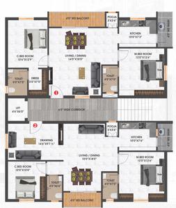Project Image of 1250.0 - 1265.0 Sq.ft 2 BHK Apartment for buy in Vaarahi Skyline