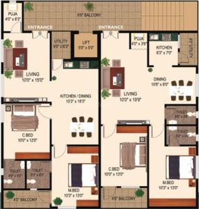 Ganesh Gopal Krishna Residency Gopal Krishna Residency Cluster Plan from 1st to 5th Floor 3