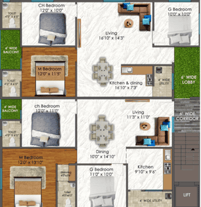 Project Image of 679.1 - 963.91 Sq.ft 2 BHK Apartment for buy in Vishwanadh Avenues 