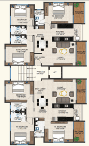 Project Image of 1263.0 - 1279.0 Sq.ft 3 BHK Apartment for buy in Shiva Rajas Residence