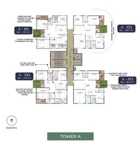 Project Image of 1791.0 - 1803.0 Sq.ft 3 BHK Apartment for buy in Amogaya Adorit