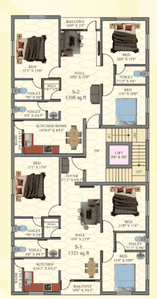Project Image of 1308.0 - 1321.0 Sq.ft 3 BHK Apartment for buy in Eminent Sri Govardhanam