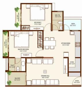 Project Image of 1314.0 - 1350.0 Sq.ft 2 BHK Apartment for buy in Pooja Heaven Phase 1