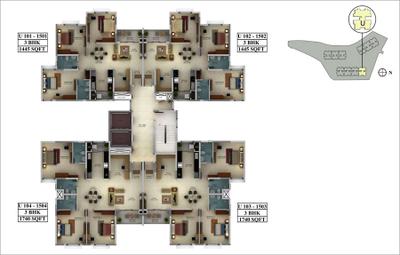 Project Image of 950.0 - 1740.0 Sq.ft 2 BHK Apartment for buy in Mantri Webcity