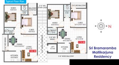 Project Image of 1100.0 - 1206.0 Sq.ft 2 BHK Apartment for buy in Sri Bramaramba Mallikarjuna Residency