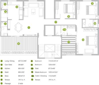 Project Image of 1400.0 - 2800.0 Sq.ft 2 BHK Apartment for buy in Prapti Springs Retreat 3