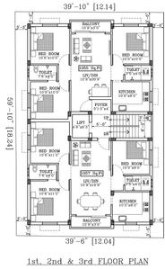 Vishnu AK Mithun Flats AK Mithun Flats Cluster Plan from 1st to 3rd Floor 1