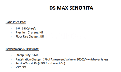 Project Image of 703.0 - 1548.0 Sq.ft 1 BHK Apartment for buy in DS Senorita
