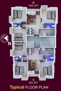 Project Image of 993.0 - 1000.0 Sq.ft 3 BHK Apartment for buy in Sunshine Galaxy