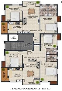 Project Image of 1007.0 - 1238.0 Sq.ft 2 BHK Apartment for buy in Green Sri Nivas