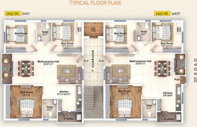 Project Image of 0.0 - 1422.0 Sq.ft 3 BHK Apartment for buy in Castello Homes Casa VIII