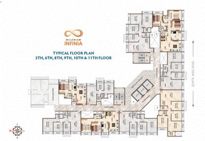Project Image of 447.67 - 1917.16 Sq.ft 1 BHK Apartment for buy in Millenium Infinia