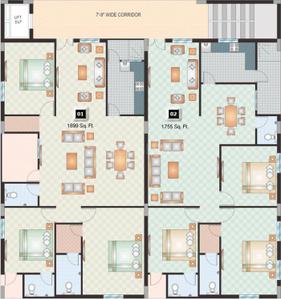Project Image of 1755.0 - 1899.0 Sq.ft 3 BHK Apartment for buy in Shriya SL Square