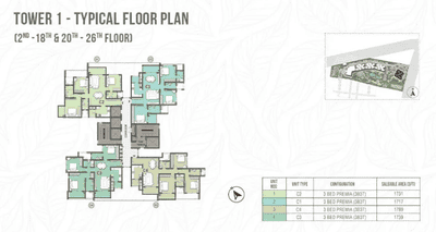 Project Image of 1081.0 - 1789.0 Sq.ft 2 BHK Apartment for buy in Prestige Garden Breeze The Prestige City