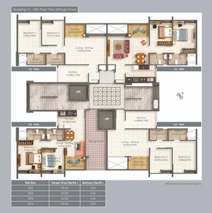 Project Image of 575.0 - 753.0 Sq.ft 2 BHK Apartment for buy in Kumar Princetown Tower C2