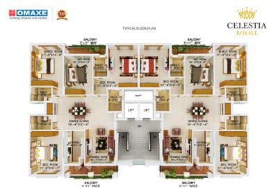 Project Image of 801.0 - 2214.0 Sq.ft 2 BHK Independent Floor for buy in Omaxe Metro City Phase 4