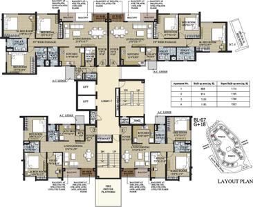 Project Image of 1230 Sq.ft 3 BHK Apartment / Flat for sale in New Town for Rs. 13800000