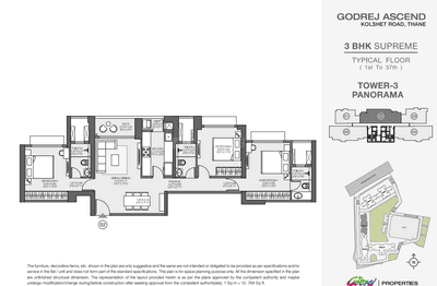 Project Image of 598.04 - 896.85 Sq.ft 2 BHK Apartment for buy in Godrej Ascend Phase 2