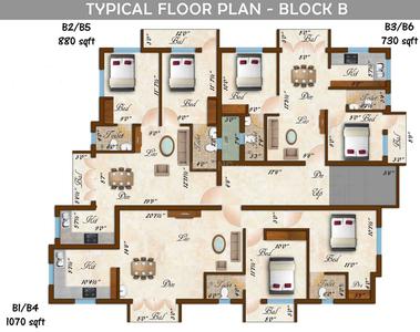 Project Image of 1020.0 - 1300.0 Sq.ft 2 BHK Apartment for buy in Rams Sarovar