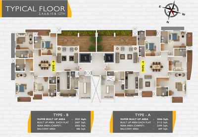 Project Image of 2958.0 - 3536.0 Sq.ft 4 BHK Apartment for buy in ABAD Inspirations