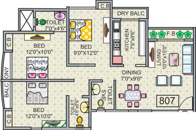 Project Image of 613.0 - 807.0 Sq.ft 2 BHK Apartment for buy in Bidker Pawan Paradise