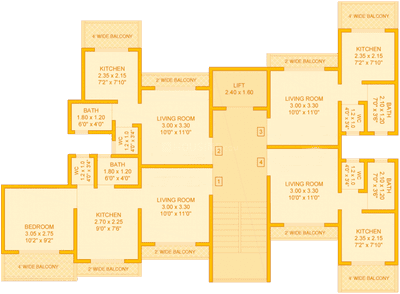 Project Image of 331.0 - 354.0 Sq.ft 1 BHK Apartment for buy in Wonder Gajanan Vatika Residency