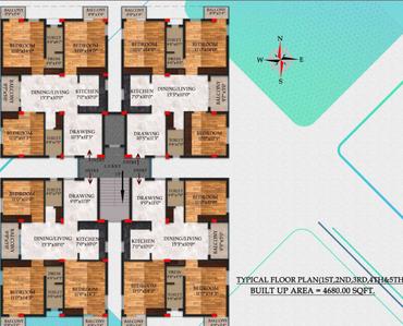 Project Image of 1525.0 - 1545.0 Sq.ft 3 BHK Apartment for buy in S S Charulata Residency