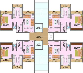 Project Image of 318.0 - 481.0 Sq.ft 1 BHK Apartment for buy in Heritage Shree Balaji Paradise