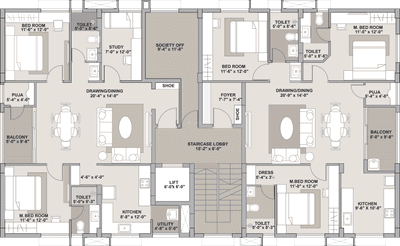 Project Image of 1530.0 - 1770.0 Sq.ft 3 BHK Apartment for buy in Kapis Siyaram
