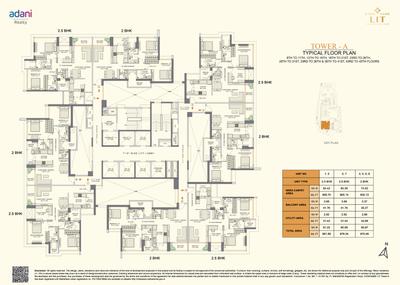Project Image of 870.48 - 981.89 Sq.ft 2 BHK Apartment for buy in Adani Codename LIT Tower A