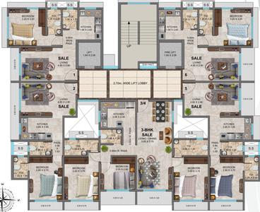 Project Image of 392.56 - 842.92 Sq.ft 1 BHK Apartment for buy in P Square Ganga Avenue