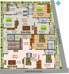 Project Image of 1510.0 - 1590.0 Sq.ft 3 BHK Apartment for buy in SLV Golden Nest