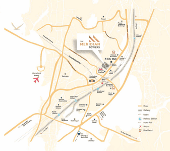 Project Image of 457.0 - 752.0 Sq.ft 1 BHK Apartment for buy in The Meridian Towers