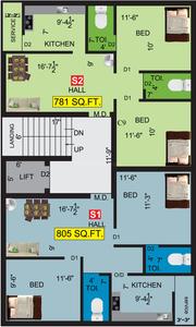 Project Image of 781.0 - 805.0 Sq.ft 2 BHK Apartment for buy in VGK Mithran