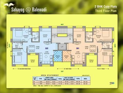 Project Image of 942.0 - 1004.0 Sq.ft 2 BHK Apartment for buy in Sanjeevani Sahayog Apartment