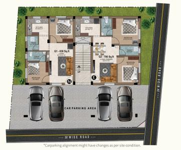 Project Image of 764.0 - 951.0 Sq.ft 2 BHK Apartment for buy in MP Juno