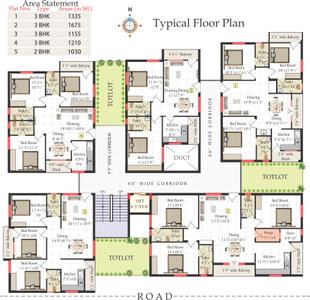 Project Image of 0.0 - 1335.0 Sq.ft 3 BHK Apartment for buy in Swagath Delight