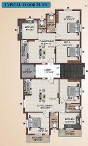 Project Image of 968.0 - 1032.0 Sq.ft 2 BHK Apartment for buy in Sakthi Aiswaryam Flats
